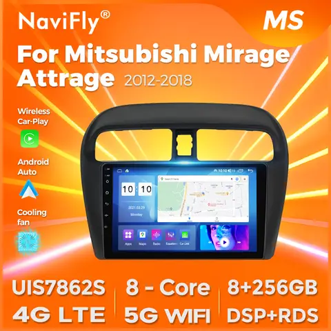 9''Mitsubishi Mirage Attrage 2012-2018 2019 Space Star 2014 멀티미디어 비디오 플레이어 2Din 헤드 유닛 용 안드로이드 차량용 라디오 스테레오
