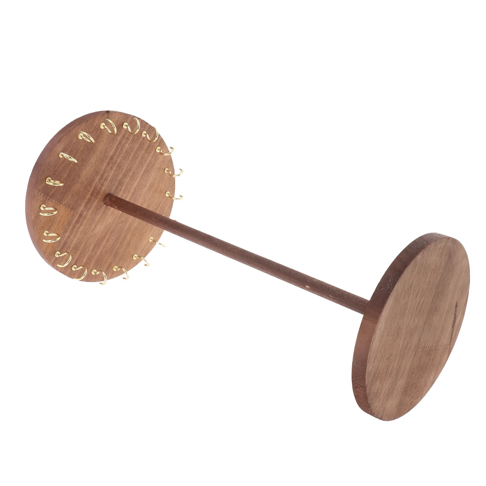 

Solid Wood Necklace Holder Display Stand Round Disk Hook Organizer Jewelry Rack for Market Tabletop Pendant Bracelet Holder