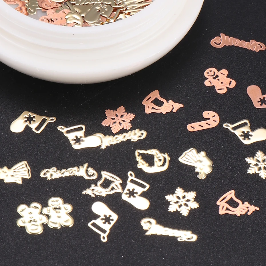 ฤดูหนาวคริสต์มาสเงินผสมเกล็ดหิมะเล็บ Glitter เลื่อมเล็บ Paillette อุปกรณ์เคล็ดลับอุปกรณ์ตกแต่งเล็บ