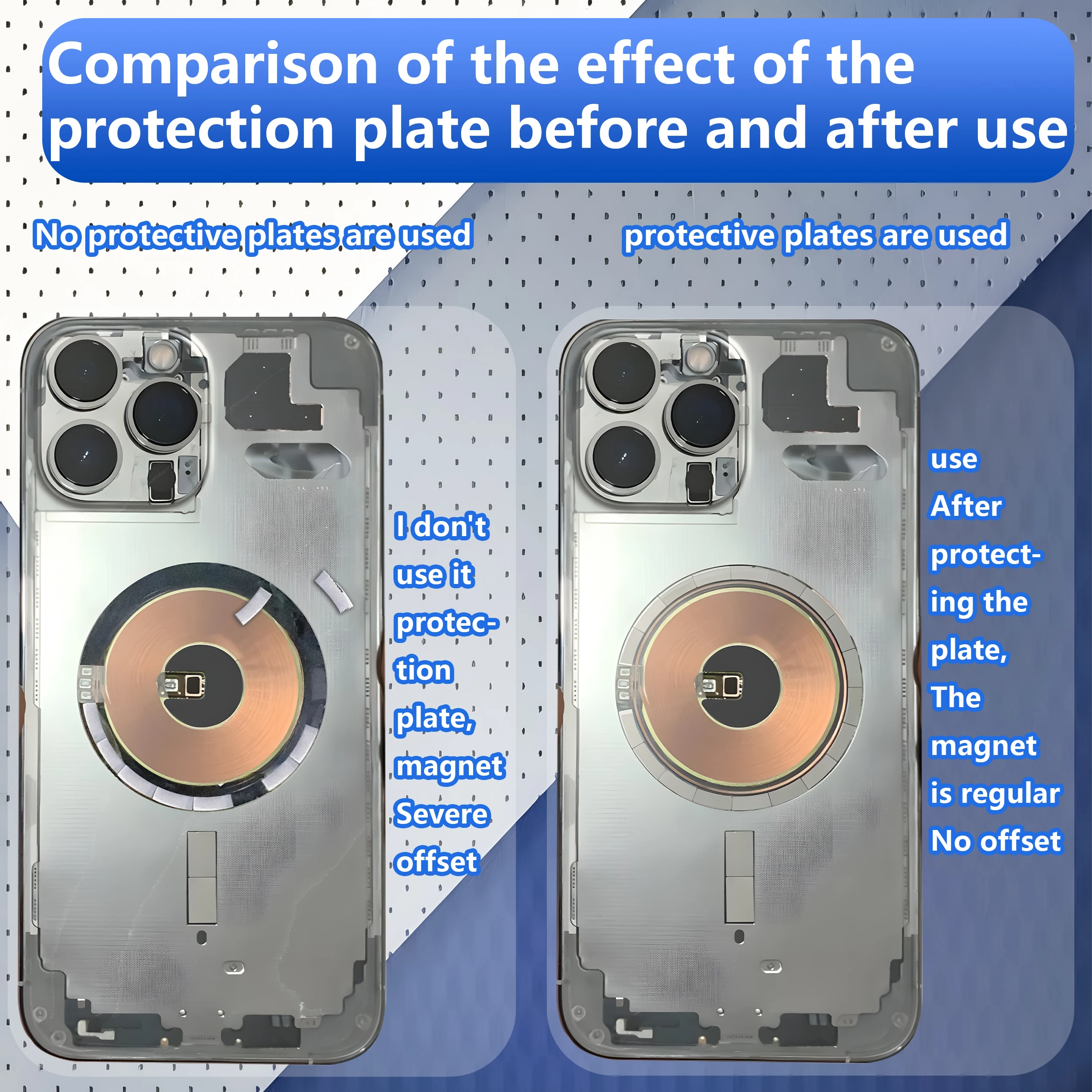 Lanrui z9/z9s Universal Rear Glass Magnetic Protection Plate for IP11-17 Series Protection For Wireless Charging Magnets