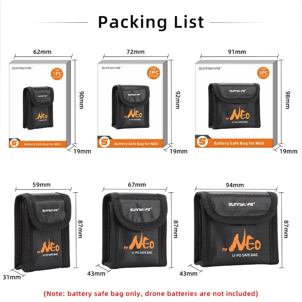 Безопасная сумка для аккумулятора дрона LiPo для DJI Neo, взрывозащищенная защитная сумка, чехол для хранения аккумулятора для аксессуаров DJI Neo