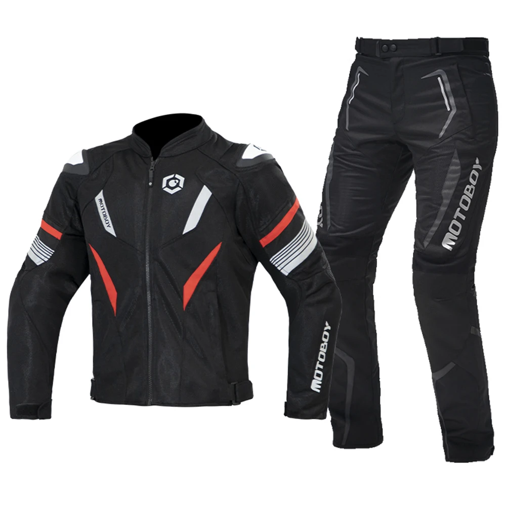 

Motorcycle Suit Set Absorb Sweat Windbreaker Fall Prevention Motorcycle Jacket Summer Locomotive Suit Heat-Resisting Racing Suit