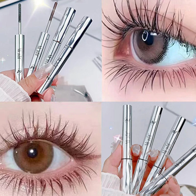 Mascara à cils en fer métallique, imperméable, en Fiber de soie, noir, Extensions de cils longues et bouclées, maquillage pour les yeux Non aggloméré, cosmétiques