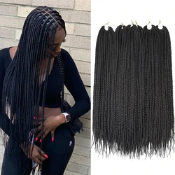 Afro Micro Box Braids Synthetic Crochet Hair Extensions Beyond Ombre High Temperature Fiber Braiding Hair Bulk 22 Strands