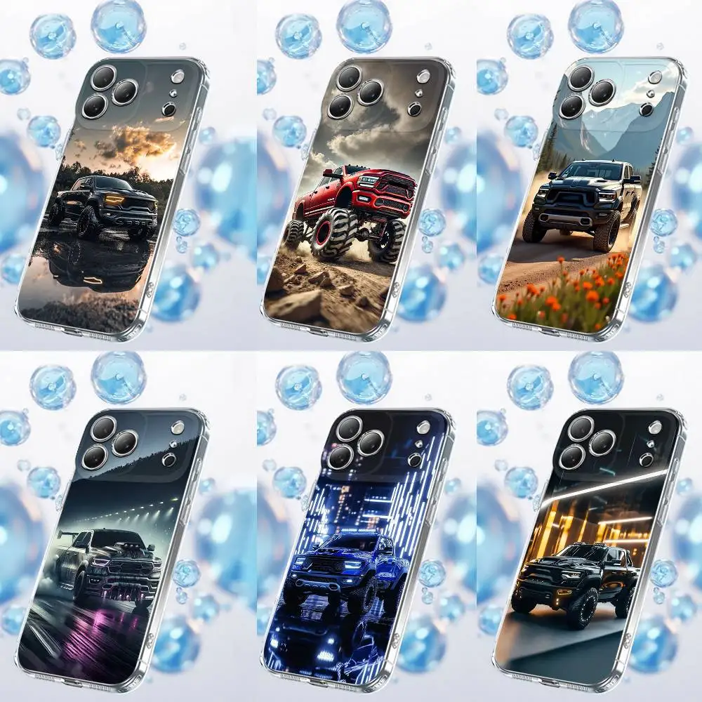 

Car R-Ram Trucks Pickup Phone Case For iPhone 17,16,15,14,13,12,11 Plus,Pro,Max,Plus,E,Air,Mini Transparent Cover