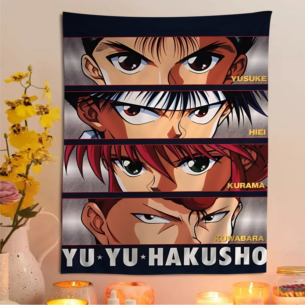 نسيج أنيمي Hakusho YuYu ، التاروت المعلق ، سجاد حائط هيبي ، ديكور منزلي للسكن