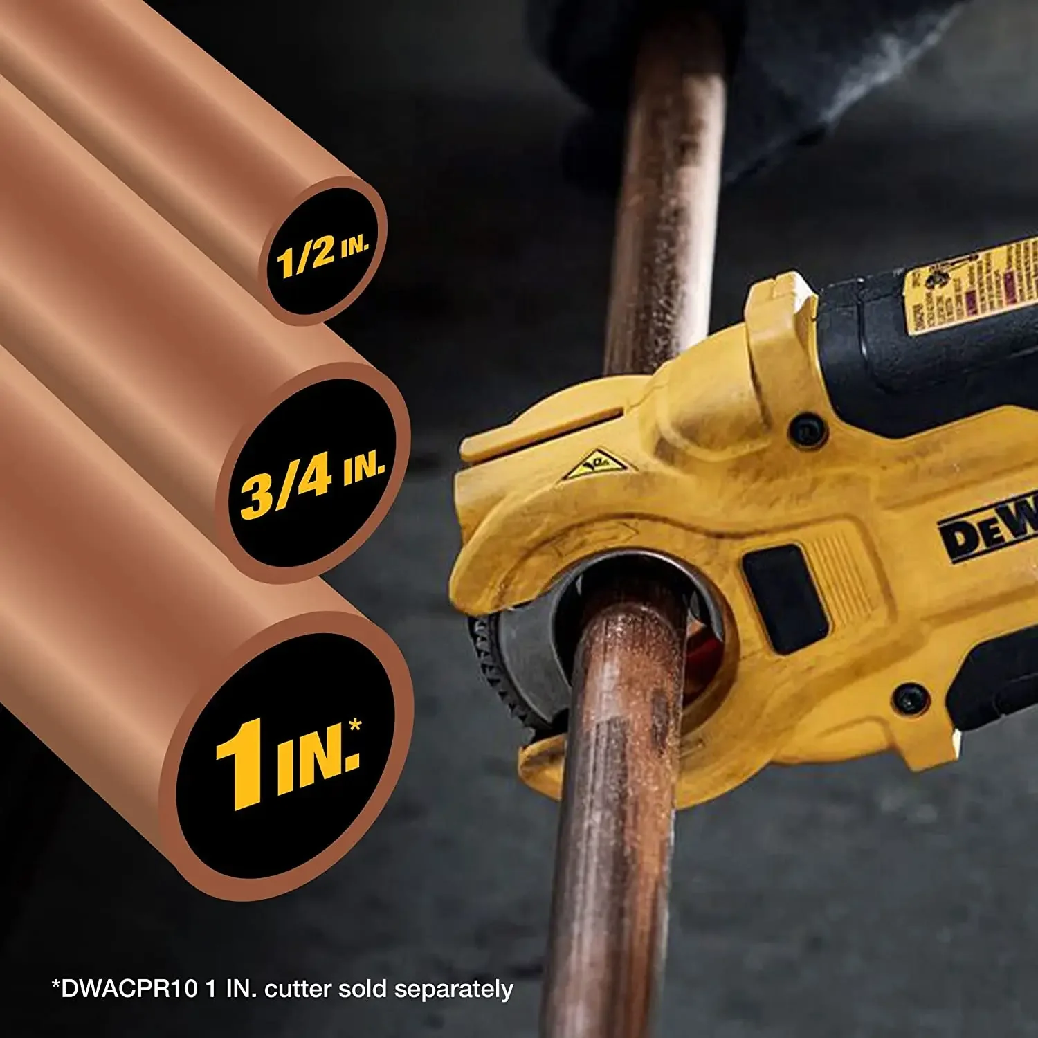 DEWALT IMPACT CONNECT Copper Tubing Cutter with Brace Bracket Faster Metal Cutting PVC/PEX Power Tools Accessories DWACPRIR