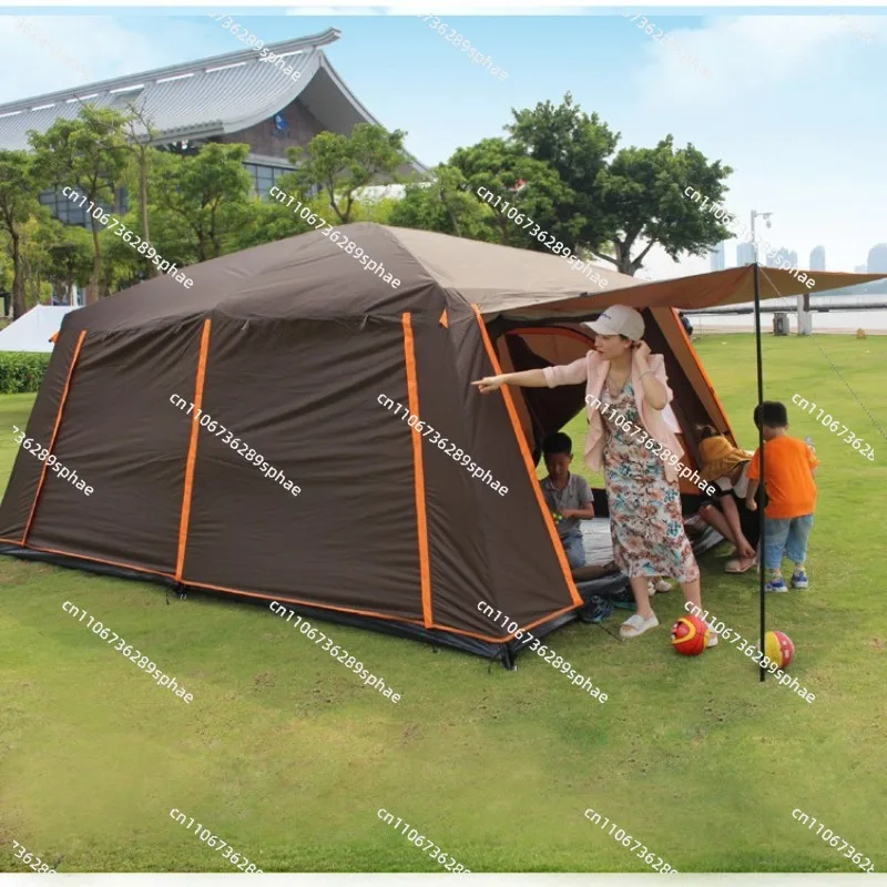 two-bedroom and one-hall rainstorm-proof outdoor tent, camping picnic shading big tent