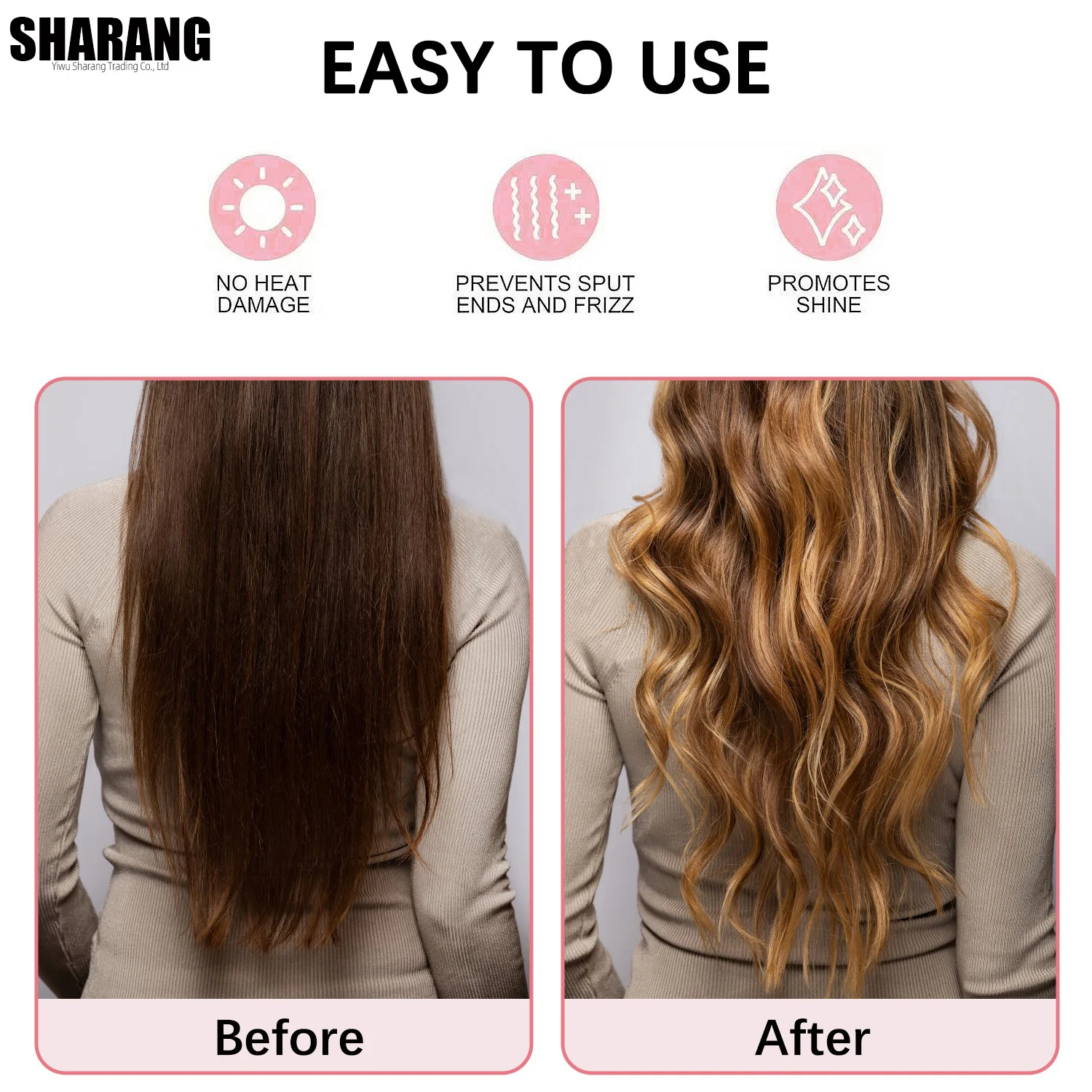 Satin Heatless Curls Lockenwickler über Nacht zum Einschlafen Lockenwickler Lockenwickler Keine Hitze Haarwickel für Locken Stirnband, 70" Satin Heat – Detail 5