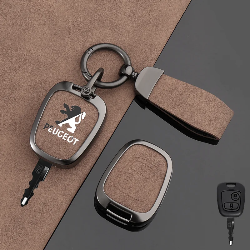 

Zine Alloy Car Key Case Cover Key Bag Shell Holder Protector For Peugeot 106 107 206 306 406 307 207 407 Partner Xsara Accessory