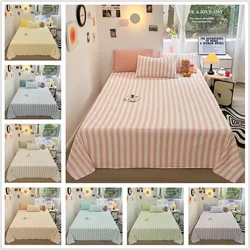 1pc Stripe Style Flat Sheet Skin-friendly Bed Linen Home Bedsheets Girls Boys Room Sheets sabanas cama individual(No Pillowcase)