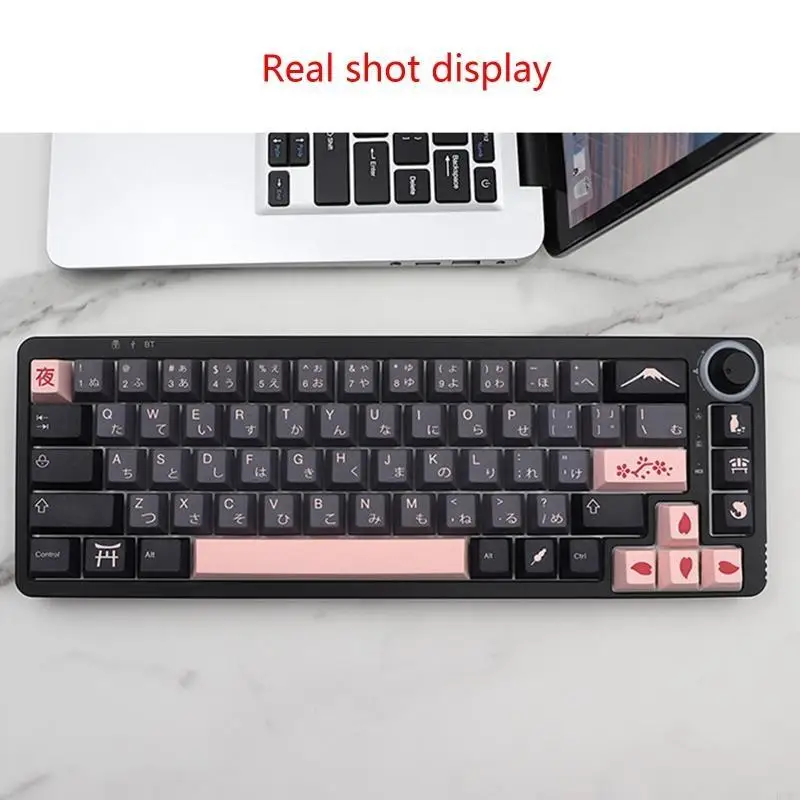 136 GMK-KEY PBT Keycaps Japanese/English Night Sakuras For Mechanical Keyboard 