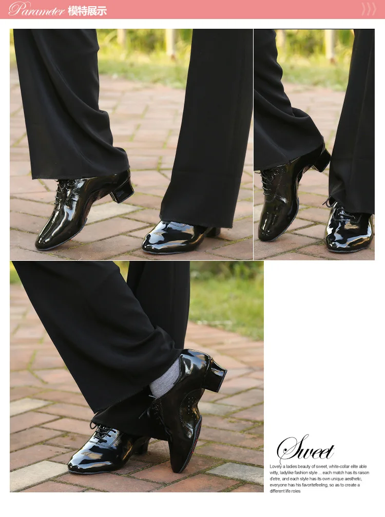 Herren Standard-Tanzschuhe, Ballsaalschuhe aus Leder, niedriger Absatz, Übungs- und Wettkampfschuhe, moderne Tanzschuhe für Kinder, Jungen, Tanz-Sneaker – Detail 7
