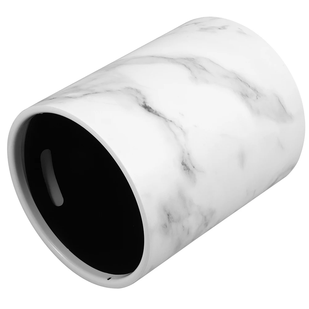 

Marble Pattern Trash Can Large Opening Easy Clean PP Material Home Decorative Waste Bin for Kitchen Bedroom Living Room