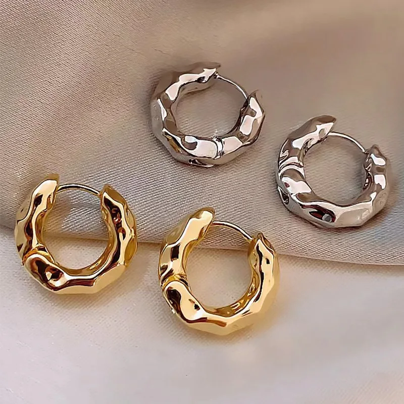 

Fashion Vintage Gold Color Round Earrings For Women Metal Earing Jewelry 2026 Trending Korean Silver Color Hoop Earrings Brinco