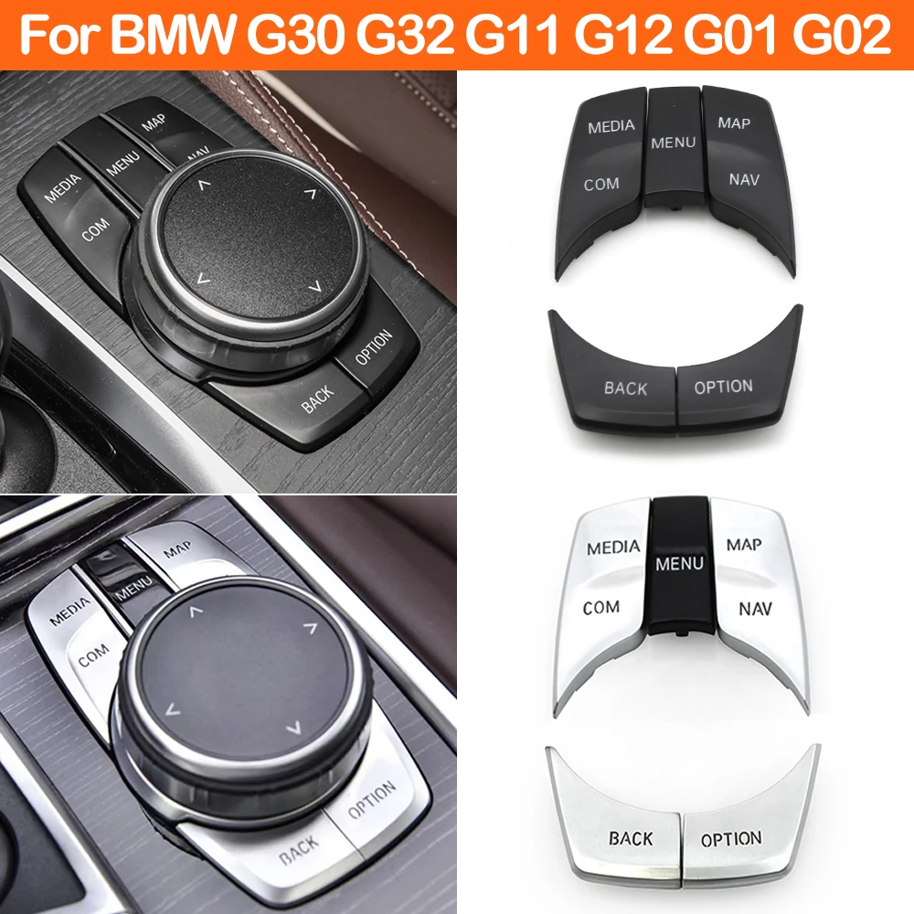 

Car Interior CIC IDrive Multi Media Knob Menu Button Switch Cover Replacement For BMW G30 G31 G32 G01 G02 F97 F98 2016-2024