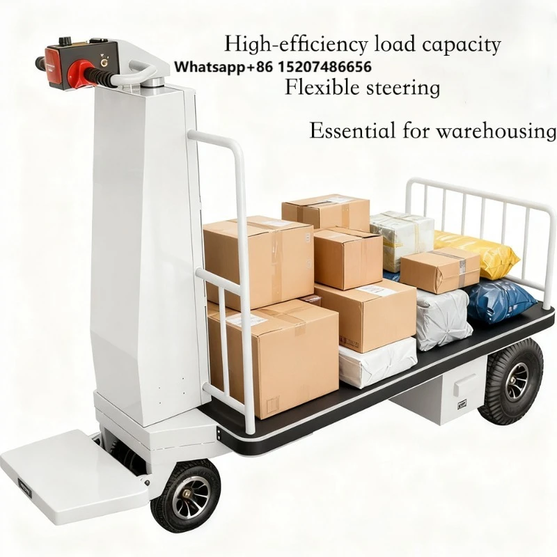4-Wheel Electric Trolley Cart with Smart Control 400W Motor Heavy-Duty 500kg Load for Warehouse Logistics & Industrial Transport