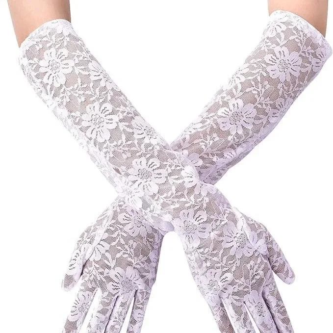 

Lace Gloves for Women Long Bridal Wedding Gloves Elegant Party Costume Accessories