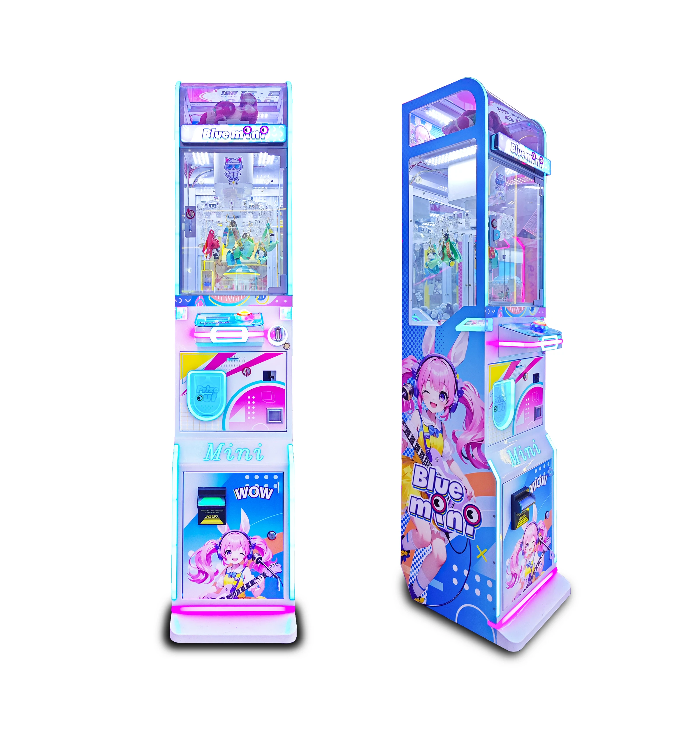 New Arrivals Coin Operated Arcade Blue Mini Clip Machine Small Prize Toy Clamp Machine For Sale