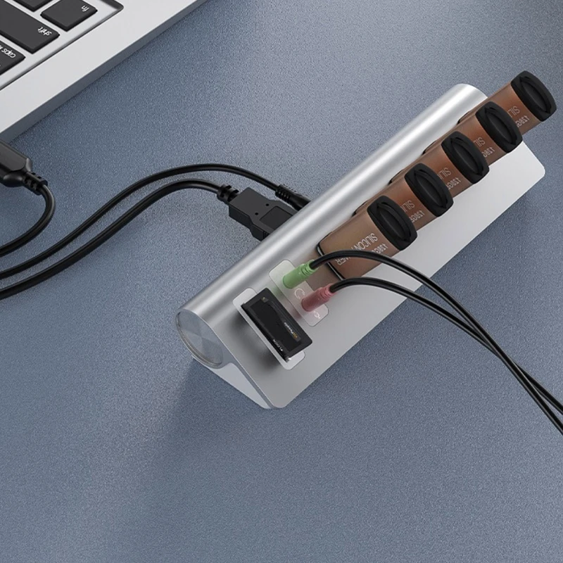 5 พอร์ต USB3.0 Hub Splitter Reader 5Gbps Dock Splitter สำหรับคอมพิวเตอร์ Disk