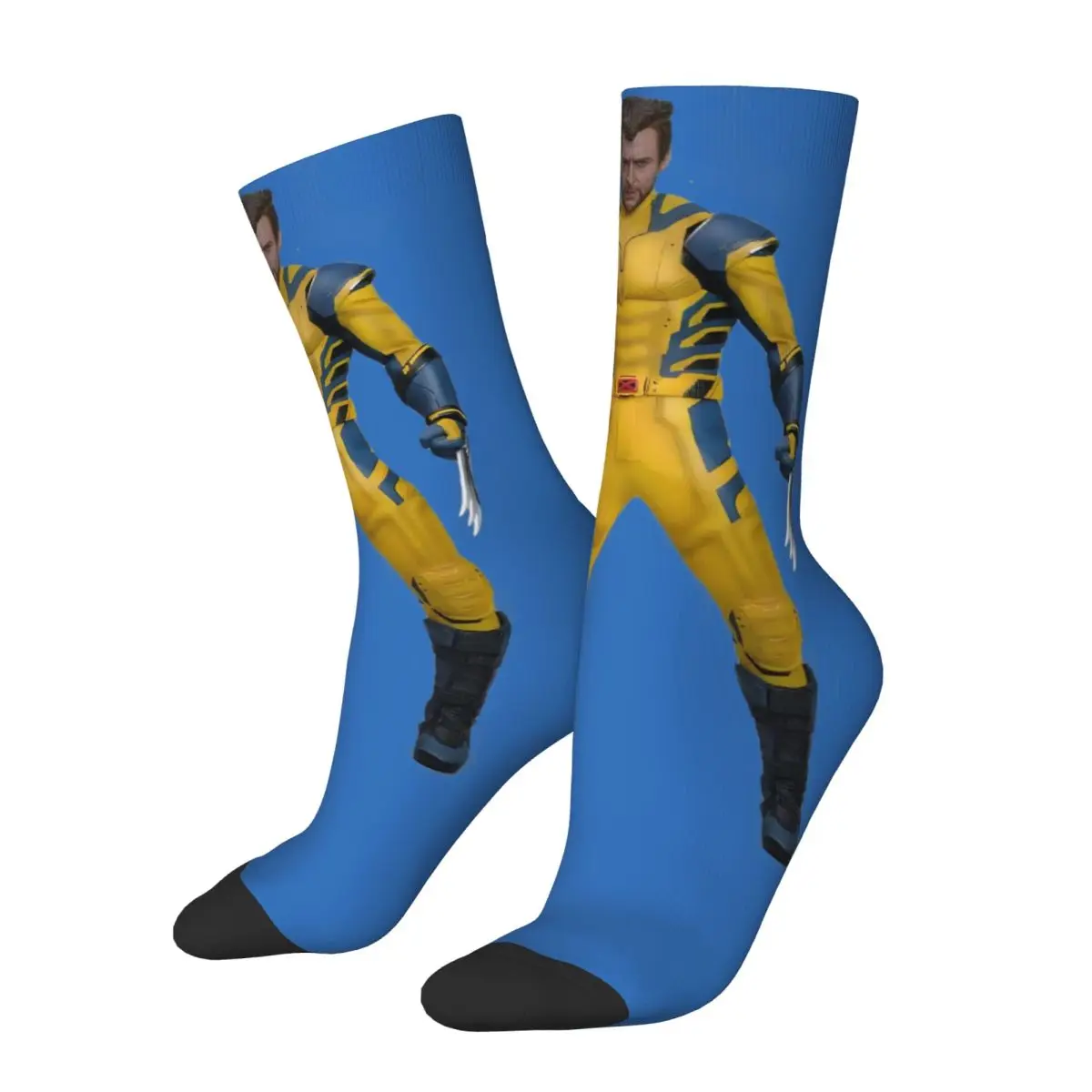 Wolverine Men's Socks Retro Harajuku Disney Marvel Deadpool & Wolverine Film Street Style Novelty Seamless Crew Sock