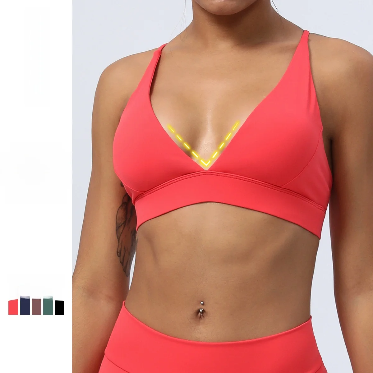 

Women's Sexy Sports Bra Yoga Top Cross Back Design Shockproof No Steel Ring Running Fitness Underwear