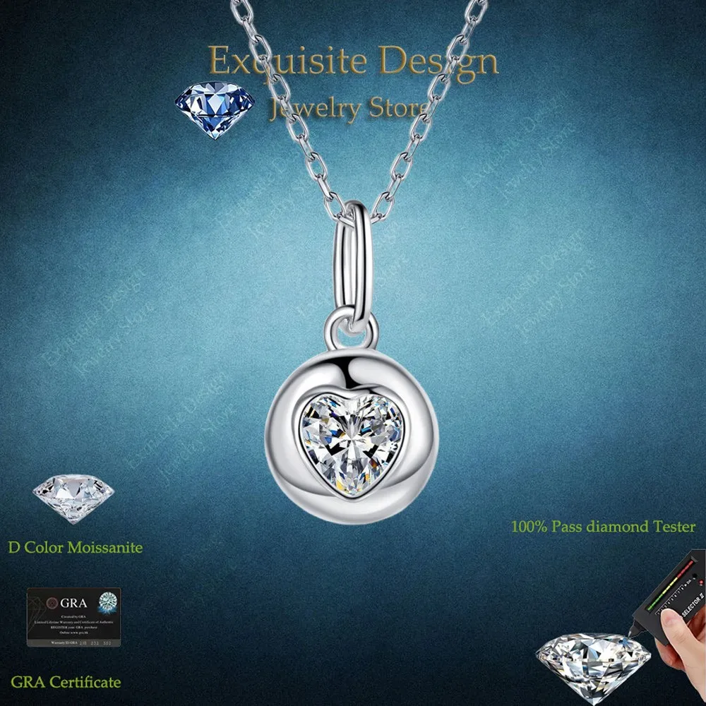 

Exquisite Design All Inclusive Love Pendant 0.5CT Moissanite Diamond Necklaces Women PT950 Platinum Girlfriend Valentine's Day