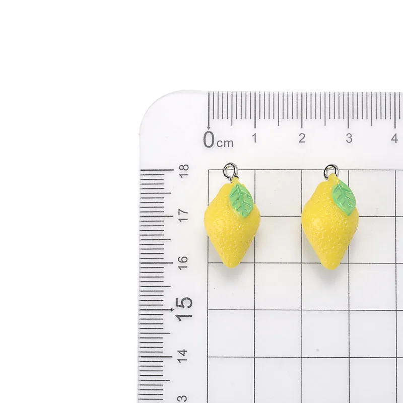 10Pcs/Pack Charms Resin Pendants Cute Fruit Lemon Shape Pendants For DIY Jewelry Making Earring Keychain Bracelet Accessories