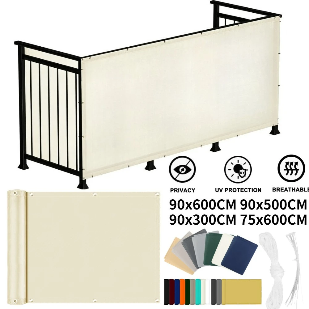 Waterproof Fence Cover UV resistant Oxford Cloth Terrace Sunshade Sail Balcony Privacy Screen Cover Patio Sunshade Protection