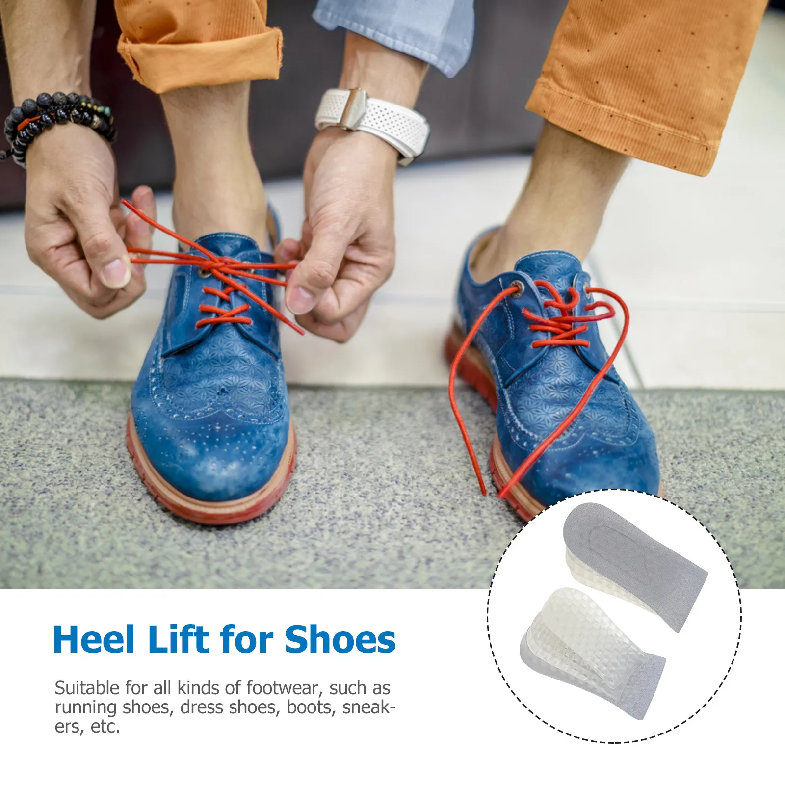 

2 пары стельок для увеличения роста с амортизацией, комфортные и легкие вставки для обуви