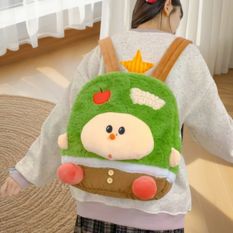 

Cartoon Plush Large Capacity Multi Purpose Apple Tree Backpack Student Children Comfort Schoolbag