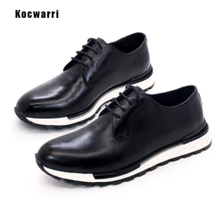 Men's Premium Sports Leather Shoes Non-Slip Classic Lace Up Smooth Comfortable Casual Shoes Sneakers Wedding Dating Men Shoes