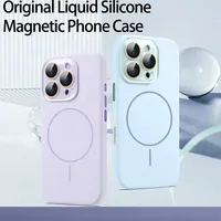 Official Liquid Silicone Magnetic For Magsafe Case For IPhone 16 Plus 15 14 13 12 Pro Max Lens Protection Wireless Charge Cover