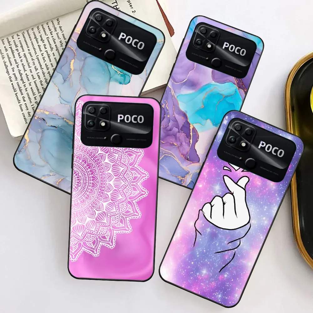 Case For Xiaomi Poco C40 Coque TPU Soft Silicone Fashion Phone Funda For Xiaomi POCO C40 c40 Case Bumper Back Cover Capa Marble