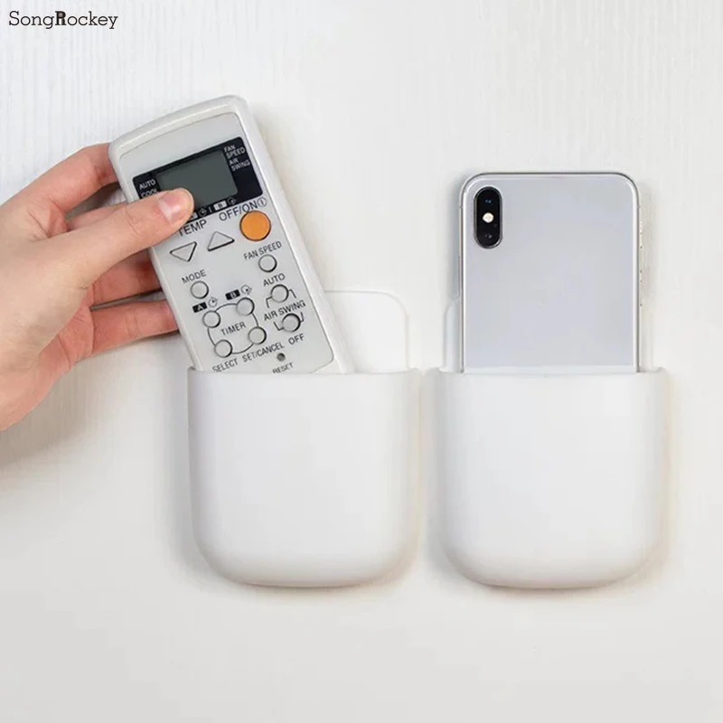 1PCS Hole-free Remote Control Storage Rack For Household Items Wall-mounted Living Room Bedroom Remote Control Line Storage Box