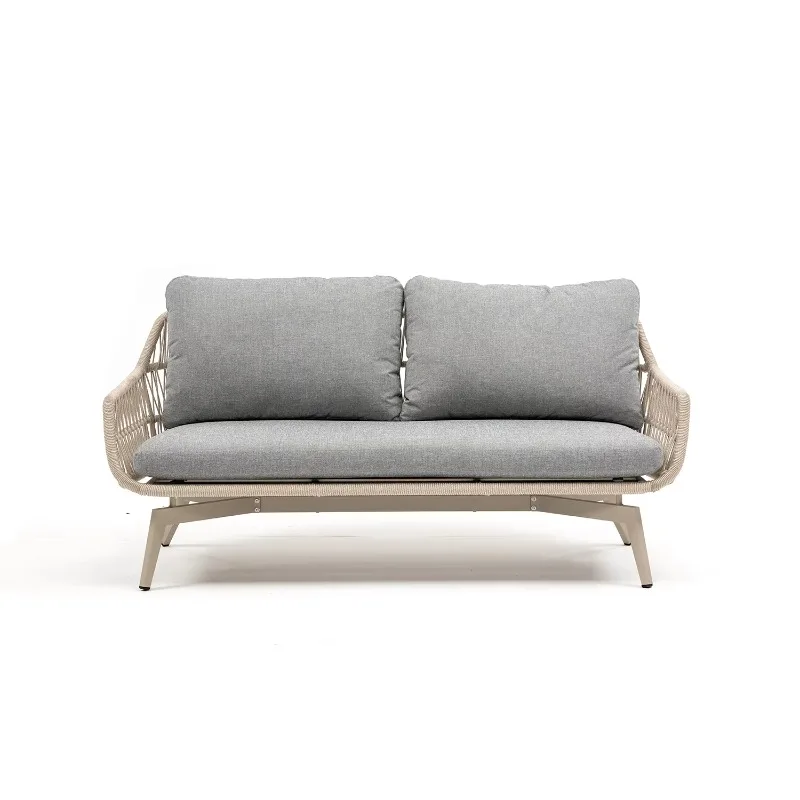 في الهواء الطلق الألومنيوم الإطار حبل طقم أريكة أثاث الحدائق الأنيق فندق بارك شقة مستودع شرفة #5