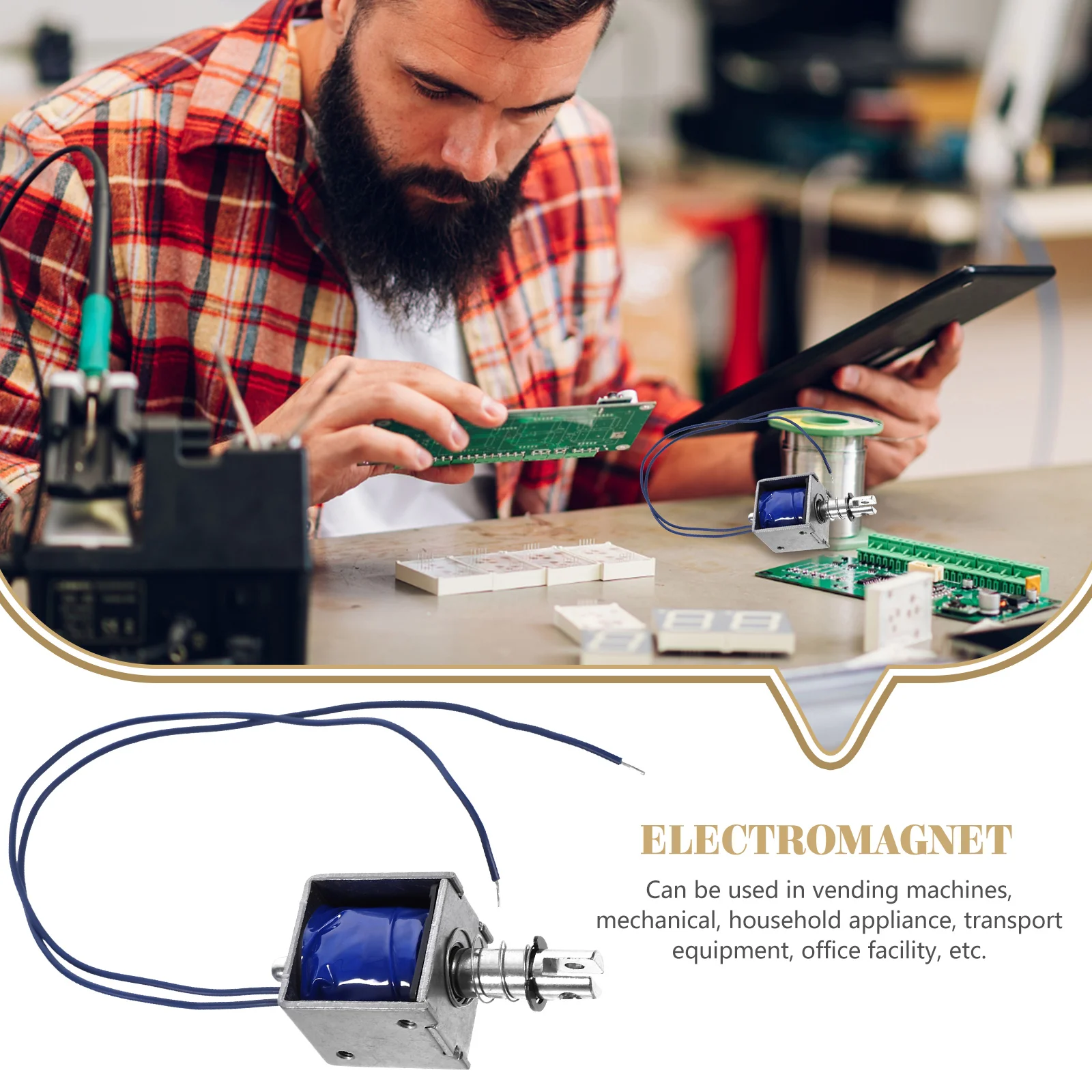 

High Thrust Electromagnet 12V DC Push Pull Linear Open Frame Plunger Spring Return 500000 Cycles Replacement for Vending