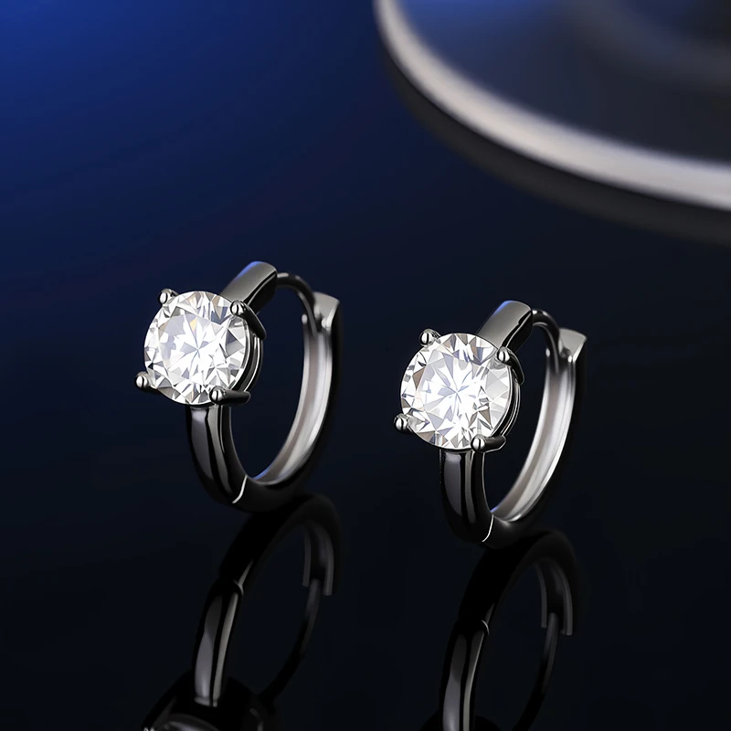 S925 Silber Moissanit Ohrstecker mit GRA-Zertifikat Stilvolle Runde Ohrhaken Ideal als Geschenk für Jahrestage oder Hochzeiten – Detail 12
