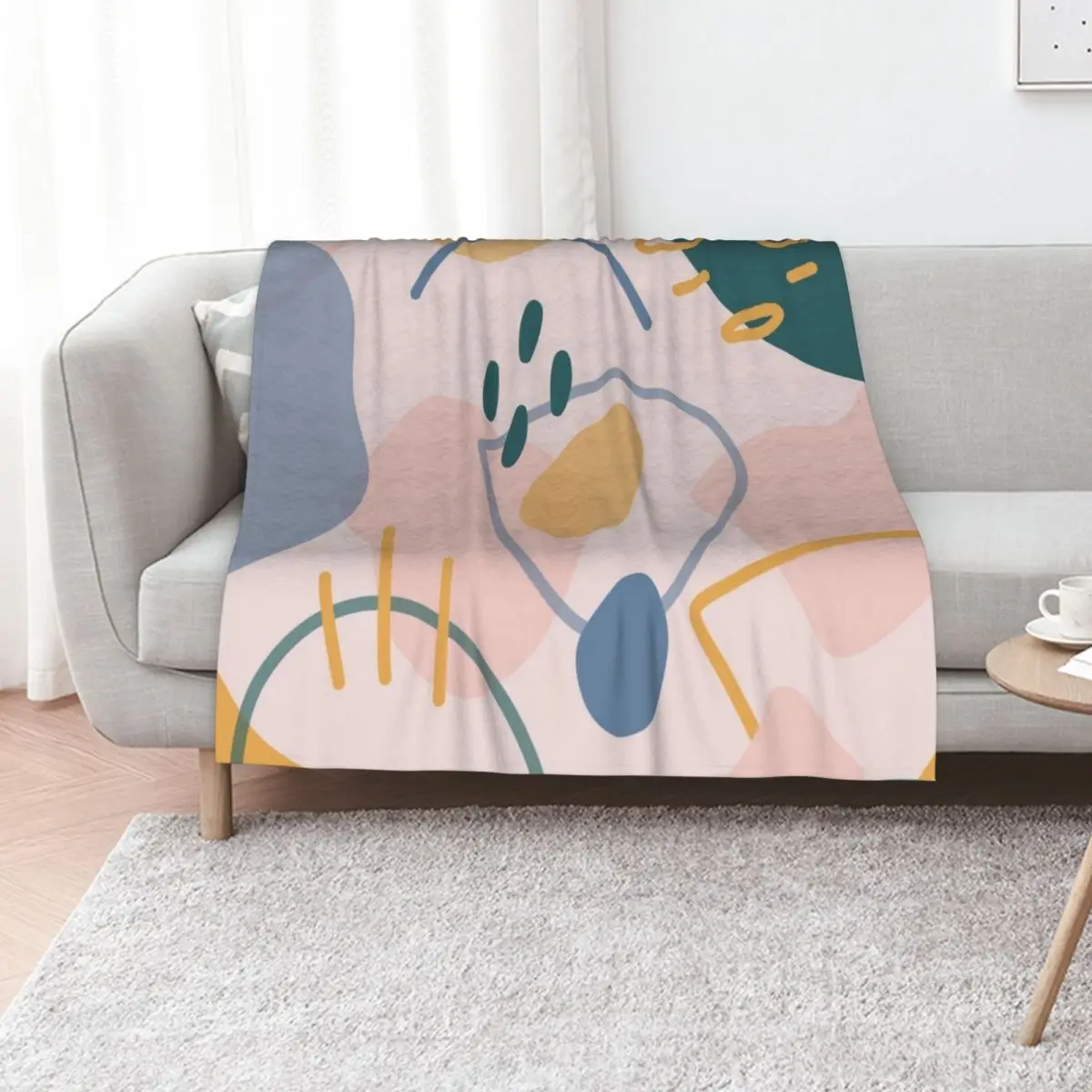 

Abstract Shapes Throw Blanket Multi-Purpose Soft Plush Plaid Soft Beds Heavy Blankets