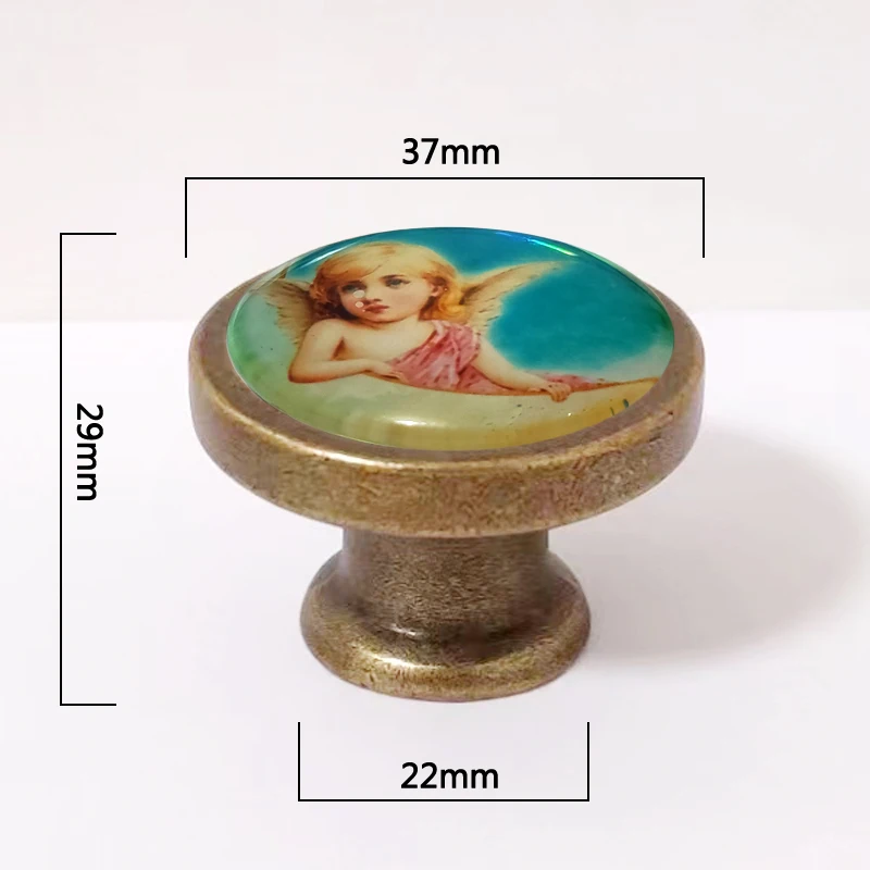 Angel Cabinet Dresser Knobs pull Glass Cabochon Knob Domed Cabinet Knobs Furniture Knobs furniture handles