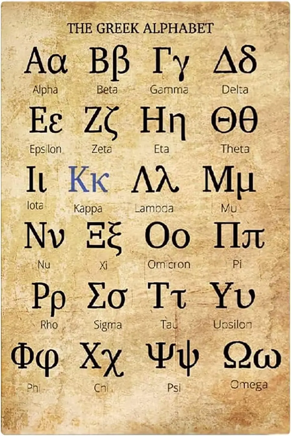 ESETASOT The Greek Alphabet Metal Tin Signs Greek Language Knowledge Aluminum Posters Retro Classroom Plaque Decoration Hom sign