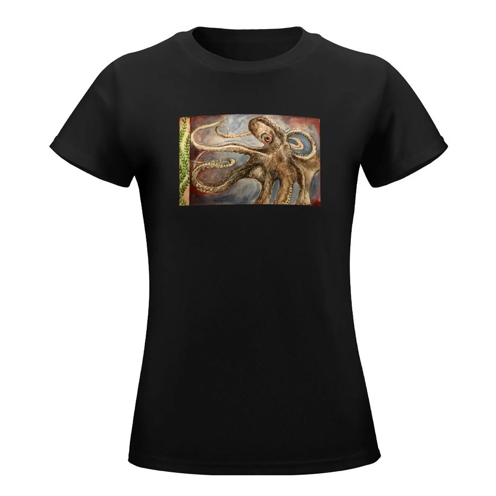 Octopus T-Shirt Blouse funny cotton t shirts Women