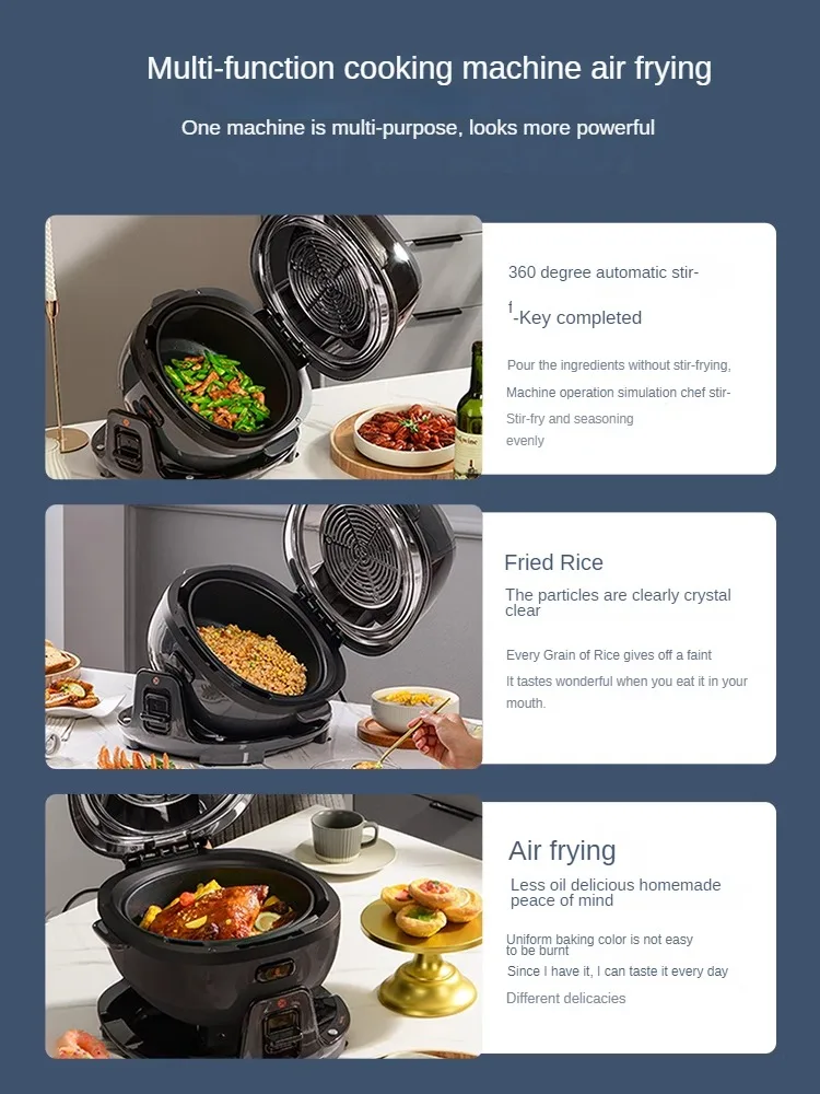 Home air frying pan automatic cooking intelligent machine Fried Rice frying machine lazy person frying pan