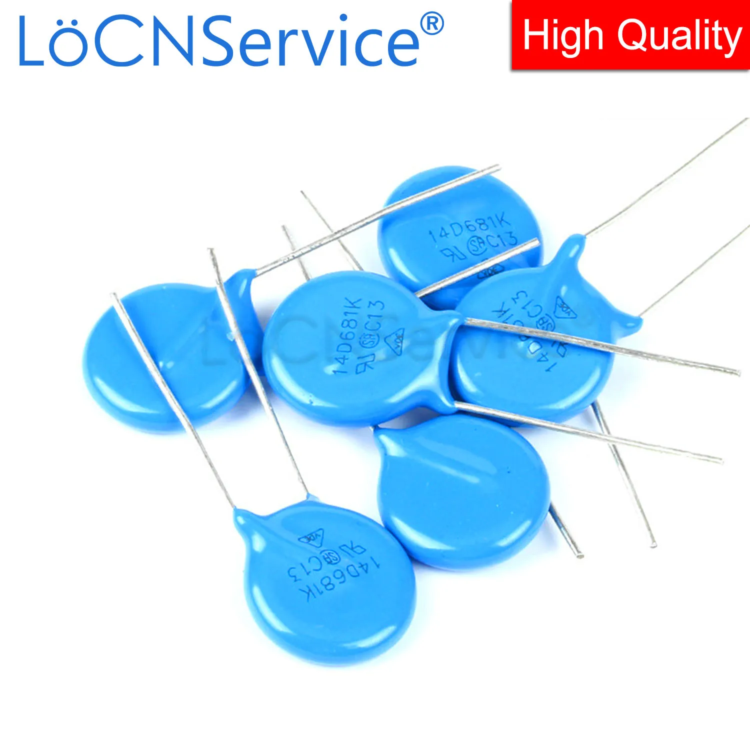 LoCNService 14 مللي متر 500 قطعة 10% 14D471K 470V 14D561K 560V 14D681K 680V مقاوم أكسيد المعدن المقاوم عالية الجودة piezoresistor