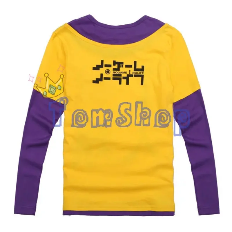 

dd12Anime "NO GAME NO LIFE" Sora Косплей Повседневная футболка с длинным рукавом для мужчин и женщин Хлопковые футболки Топы Футболка M L XL XXL