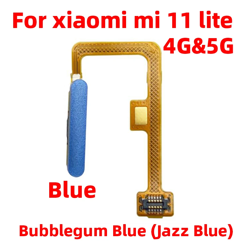 Sensor de huellas dactilares Original para Xiaomi Mi 11 Lite 5g 4g, tecla de retorno a casa, botón de encendido, Cable de cinta flexible, negro,