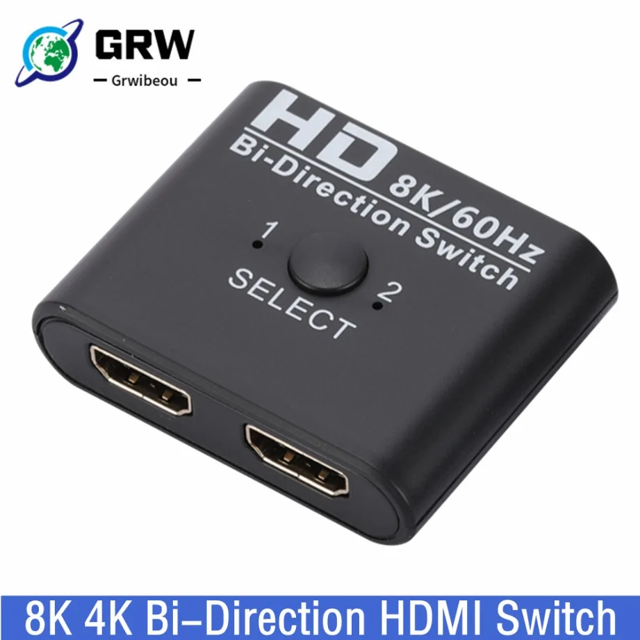 8K 60Hz Bi-Direction HDMI-kompatybilny przejsciówka 4K 60Hz przełącznik HDMI 1x2/2x1 dla PC Laptop Xbox PS3/4 do monitorowania projektora