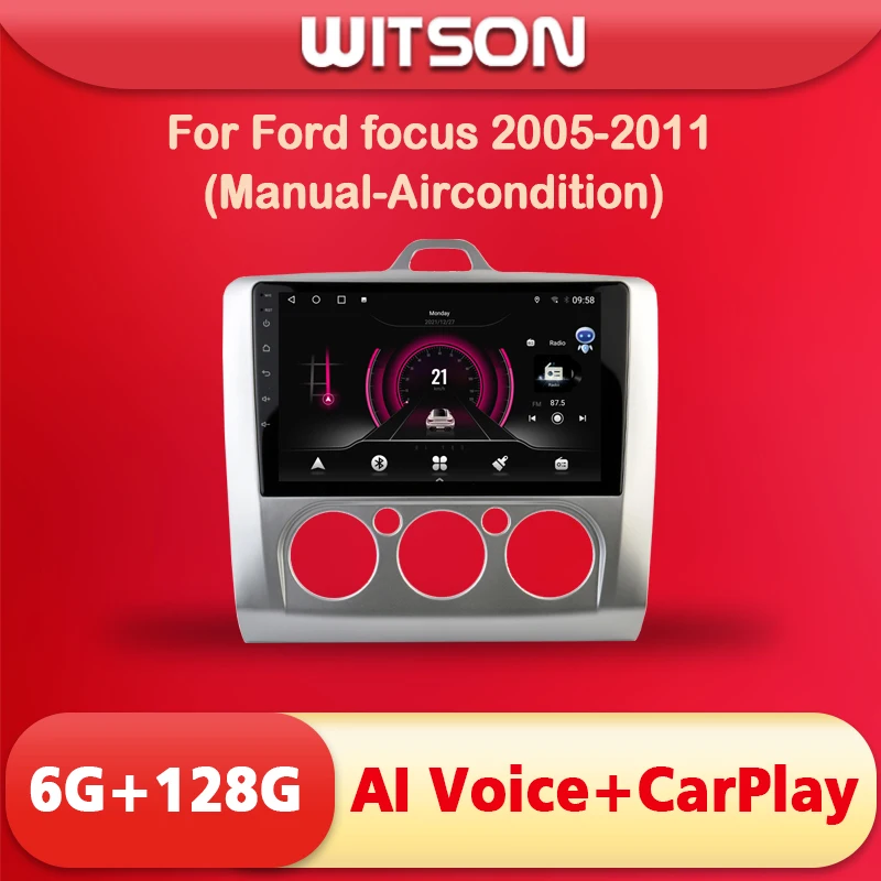 

WITSON Radio Multimedia Wireless CarPlay AI VOICE For 2005 2006 2007 2008 2009 2010 2011 FOCUS Navigation Map