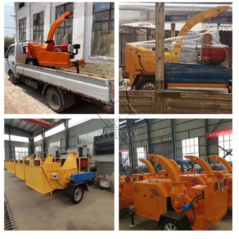 Hot sale 50 self powered  Wood Chipper Machine Hydraulic feeding Mobile wood chipper shredder