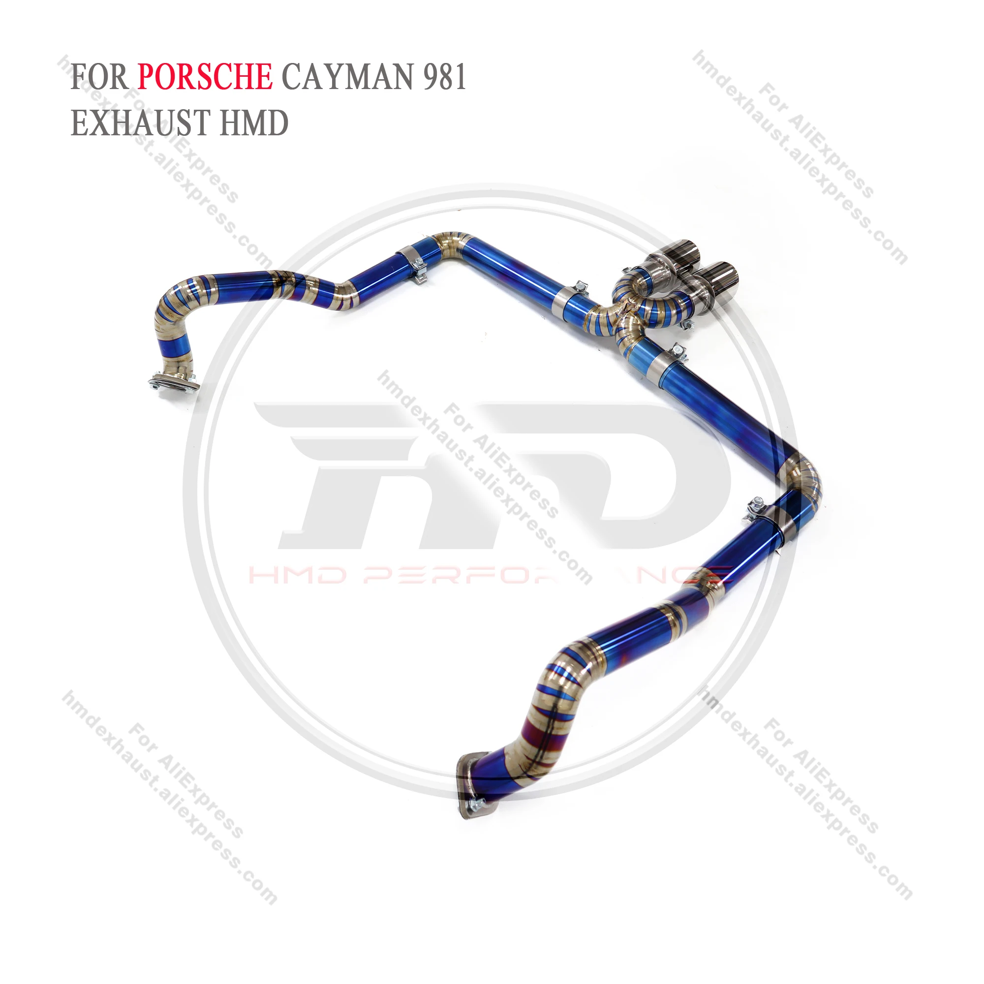 HMD Exhaust System Titanium Performance Catback for Porsche Cayman Boxster 981 2.7L 3.4L 3.8L Without Valve Straight Pipe